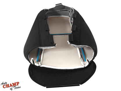chevy silverado 2007 2014 cloth lean back seat cover driver black gray