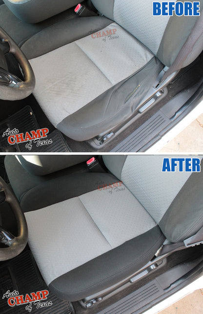 close up of 2014 2021 chevy silverado cloth seat cover gray fabric texture showing durable oem quality material for driver bottom seat replacement
