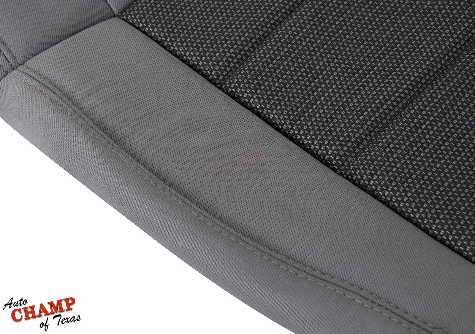 2008 jeep wrangler bottom cloth seat cover gray seam closeup