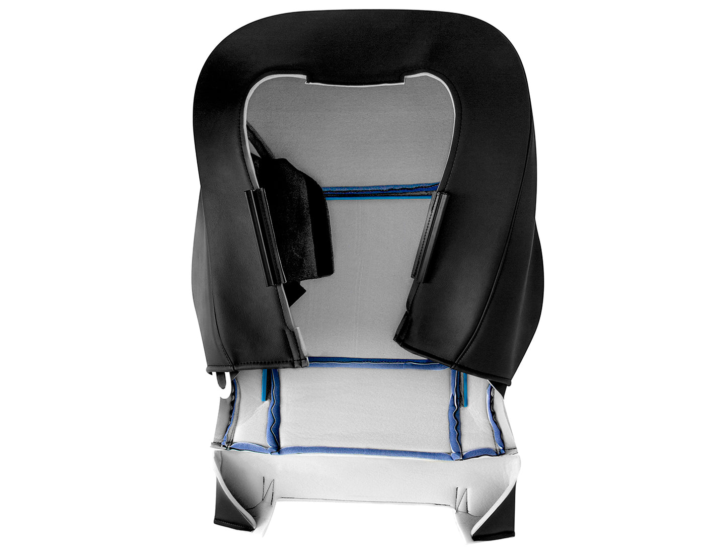 2013–2015 Chevy Malibu Passenger Side Lean Back Cloth Leather Seat Cover Black