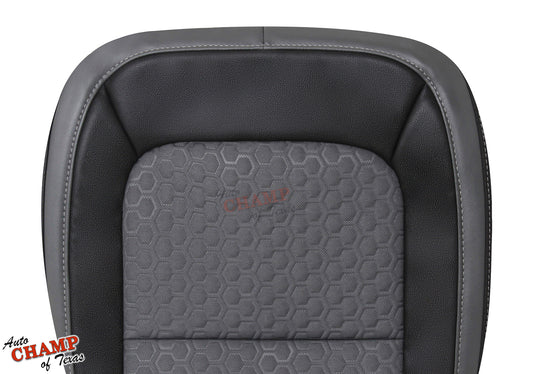 2015 2022 chevy colorado z71 driver bottom seat cover front view jet black dark gray
