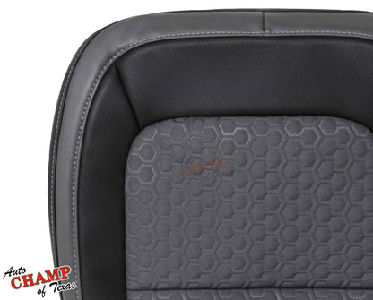 2015 2022 chevy colorado z71 driver seat cover upper backrest closeup jet black dark gray