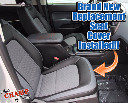 2015 2022 chevy colorado z71 passenger seat cover installed jet black dark gray cloth
