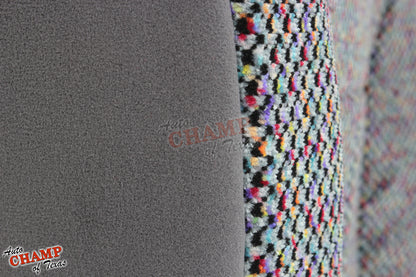 1998 2001 dodge ram 1500 slt laramie seat cover cloth light gray material closeup