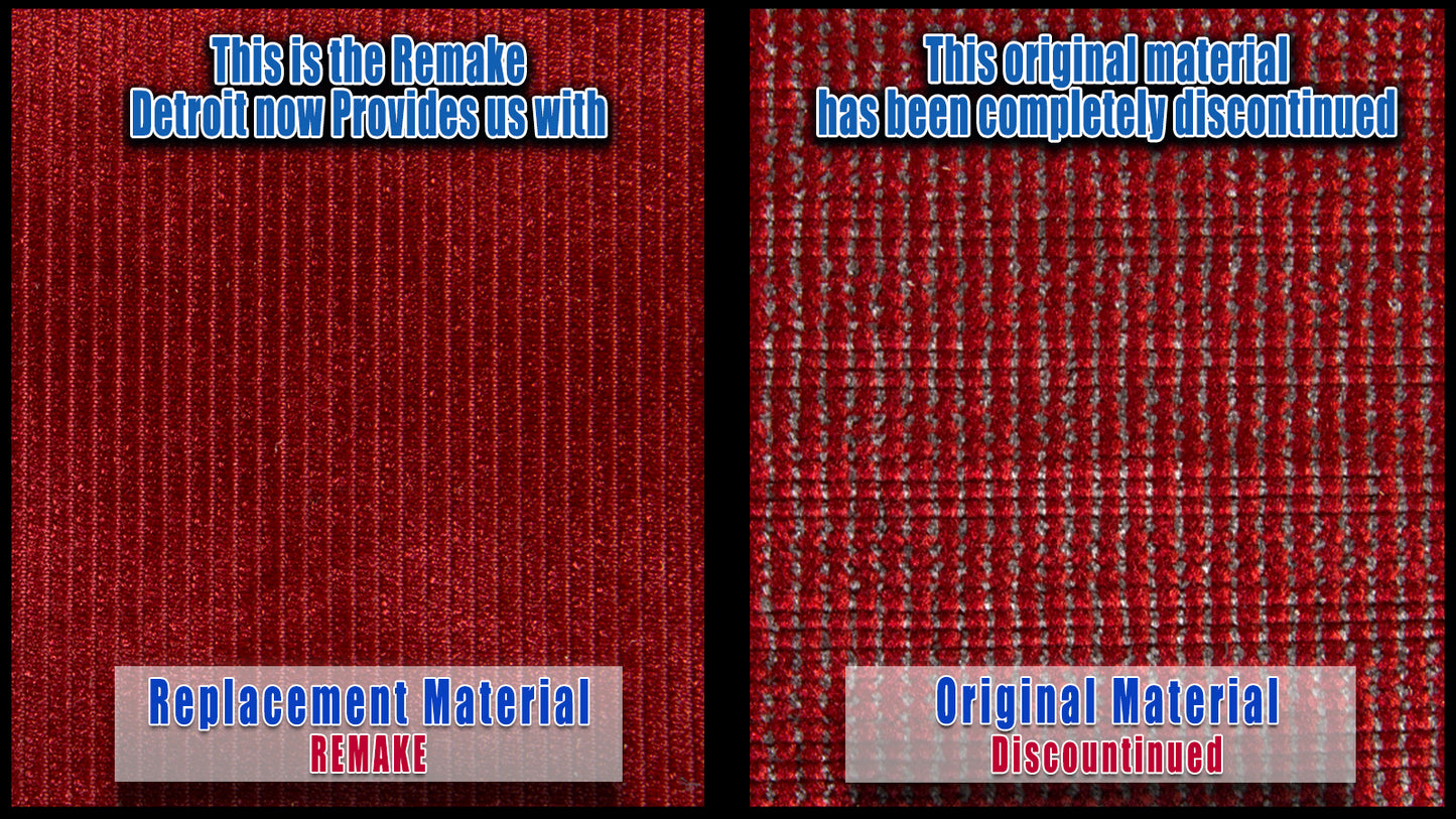 1987-1991 Ford F-150 F-250 F-350 XLT - Bottom/Lean Back Bench Seat Cloth Covers Red