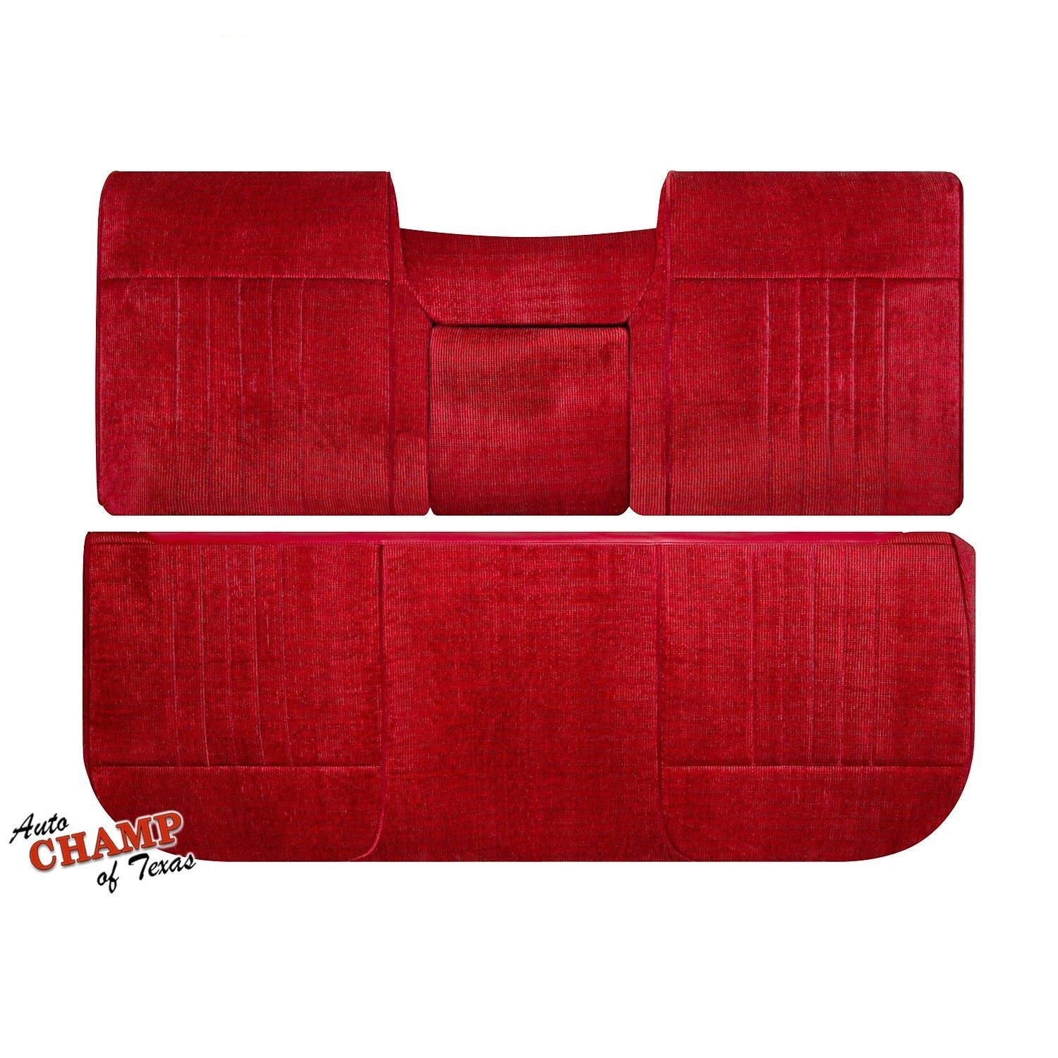 1987-1991-Ford-F150-F250-F350-XLT-BottomLean-Back-Bench-Seat-Cloth-Covers-Red9NOLOGO