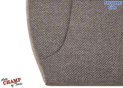 1992-1993 ford bronco xlt passenger side bottom cloth seat cover tan close-up
