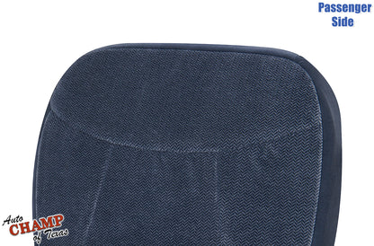 1992-1993 Ford Bronco XLT passenger side bottom replacement seat cover blue fabric