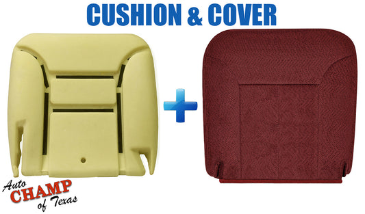 1995-1999 Chevy Silverado GMC Sierra Driver Bottom Seat Cover & Cushion Ruby Red