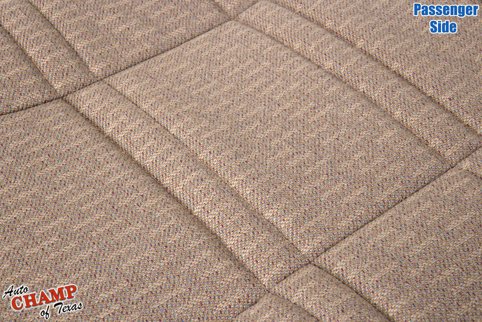 1997-1998 Jeep Cherokee Sport SE passenger bottom seat cover tan saddle replacement close-up