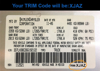 jeep cherokee classic trim code identification label xjaz