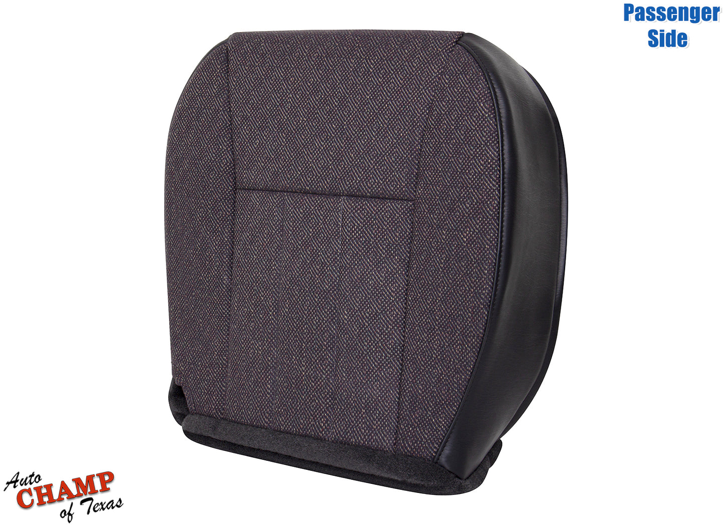1999-2001 jeep cherokee classic passenger side bottom replacement cloth seat cover dark gray with black vinyl side panel