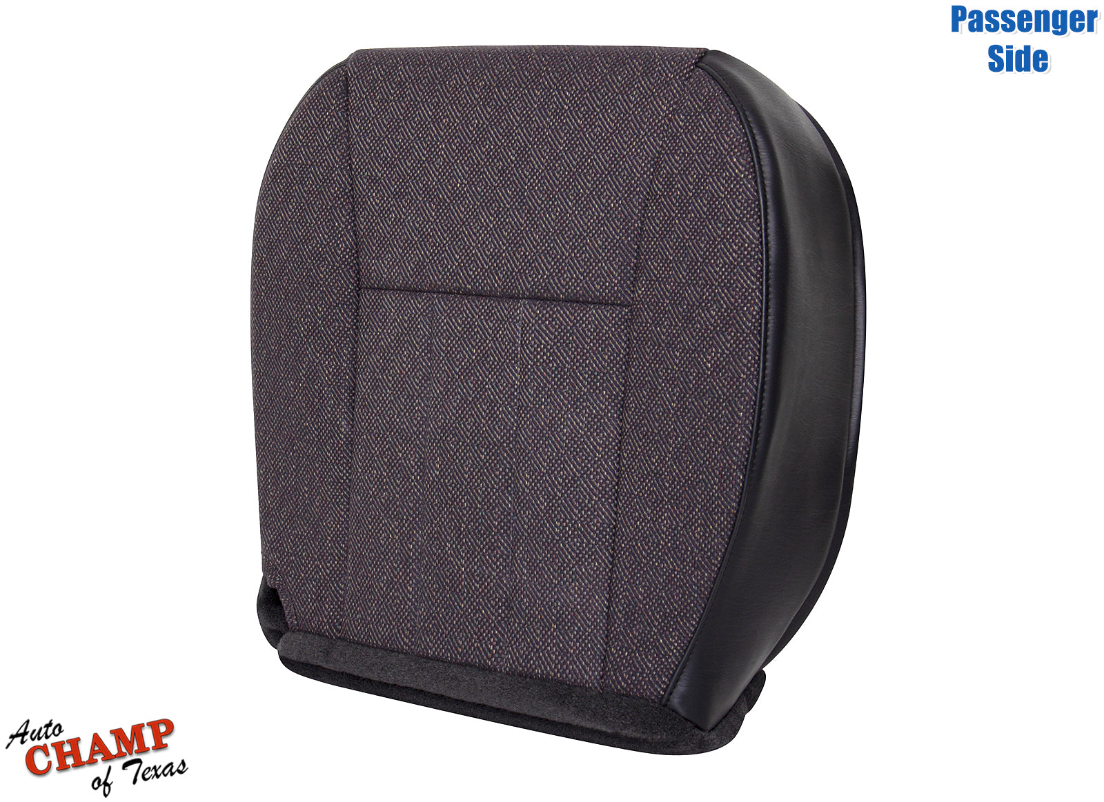 1999-2001 jeep cherokee classic passenger side bottom replacement cloth seat cover dark gray with black vinyl side panel