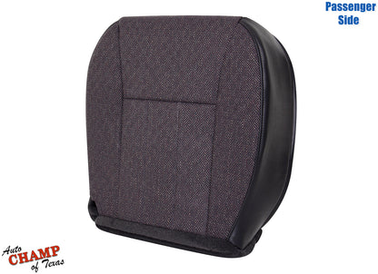 1999-2001 jeep cherokee classic passenger side bottom replacement cloth seat cover dark gray with black vinyl side panel