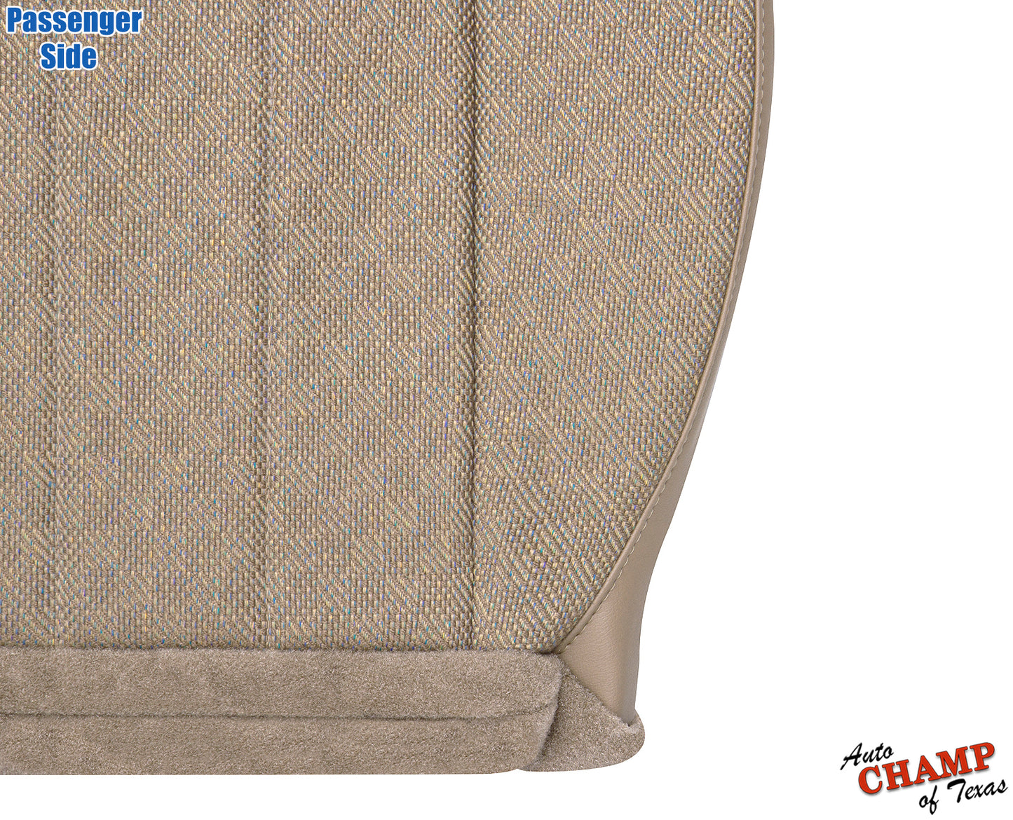 Passenger side tan camel cloth seat cover replacement for Jeep Cherokee.