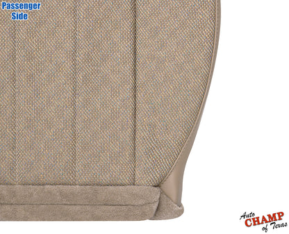 Passenger side tan camel cloth seat cover replacement for Jeep Cherokee.