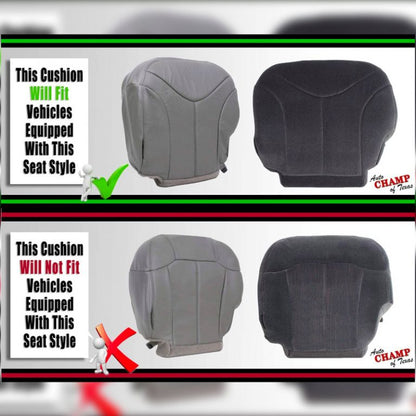1999-2002 gmc sierra slt sle driver side bottom seat cushion 50/50 setup