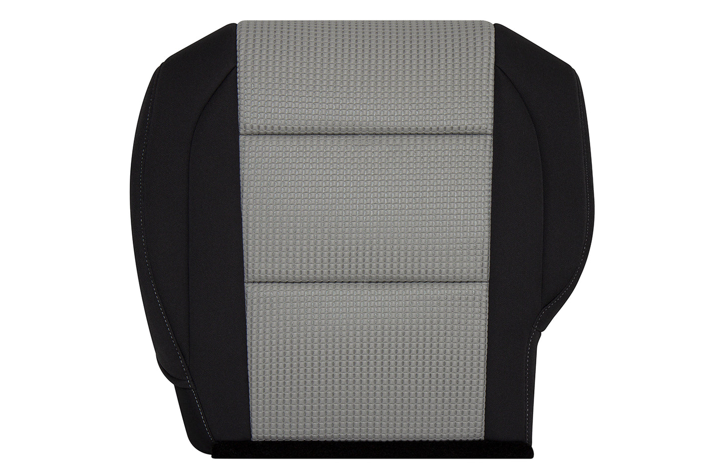 2008-2015 Nissan Titan Driver Side Bottom Cloth Seat Cover Black & Gray with Gray Single Stitch