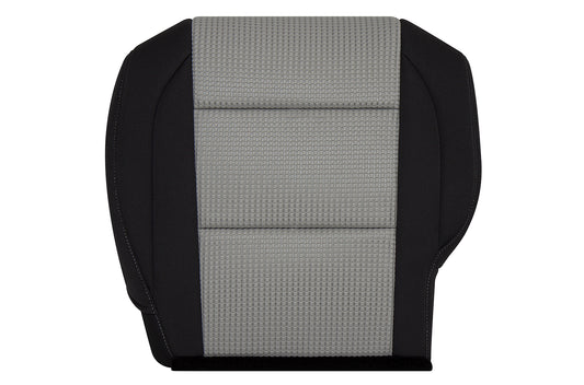 2008-2015 Nissan Titan Driver Side Bottom Cloth Seat Cover Black & Gray with Gray Single Stitch