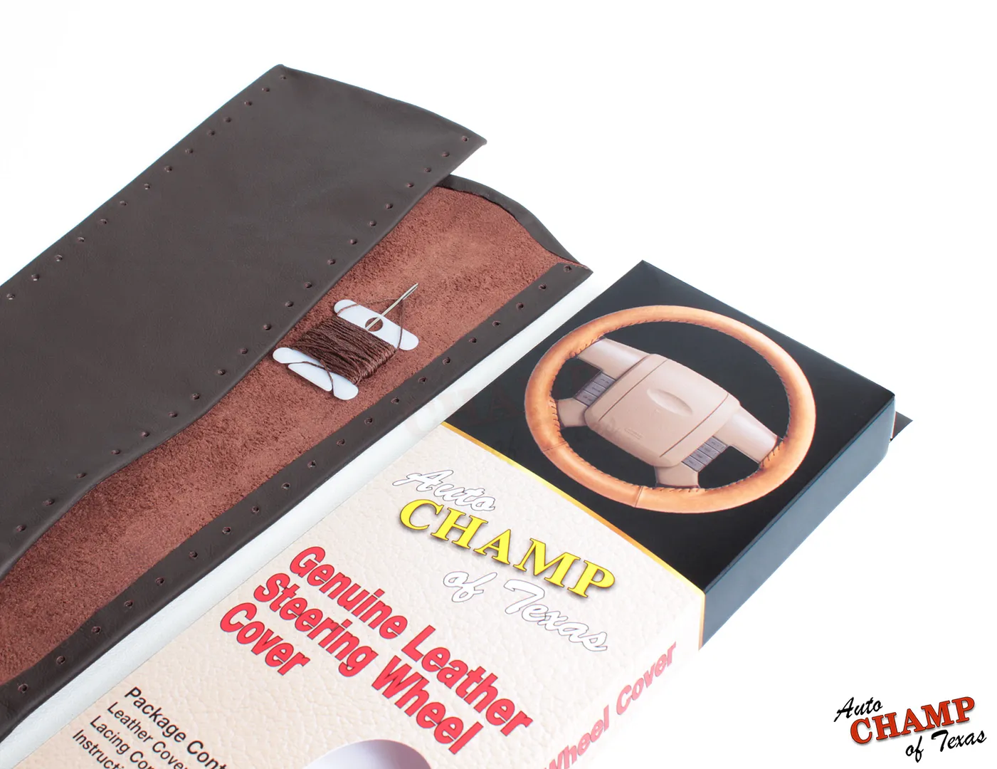 2010–2012 Dodge Ram 2500 Laramie Leather Steering Wheel Cover Dark Brown