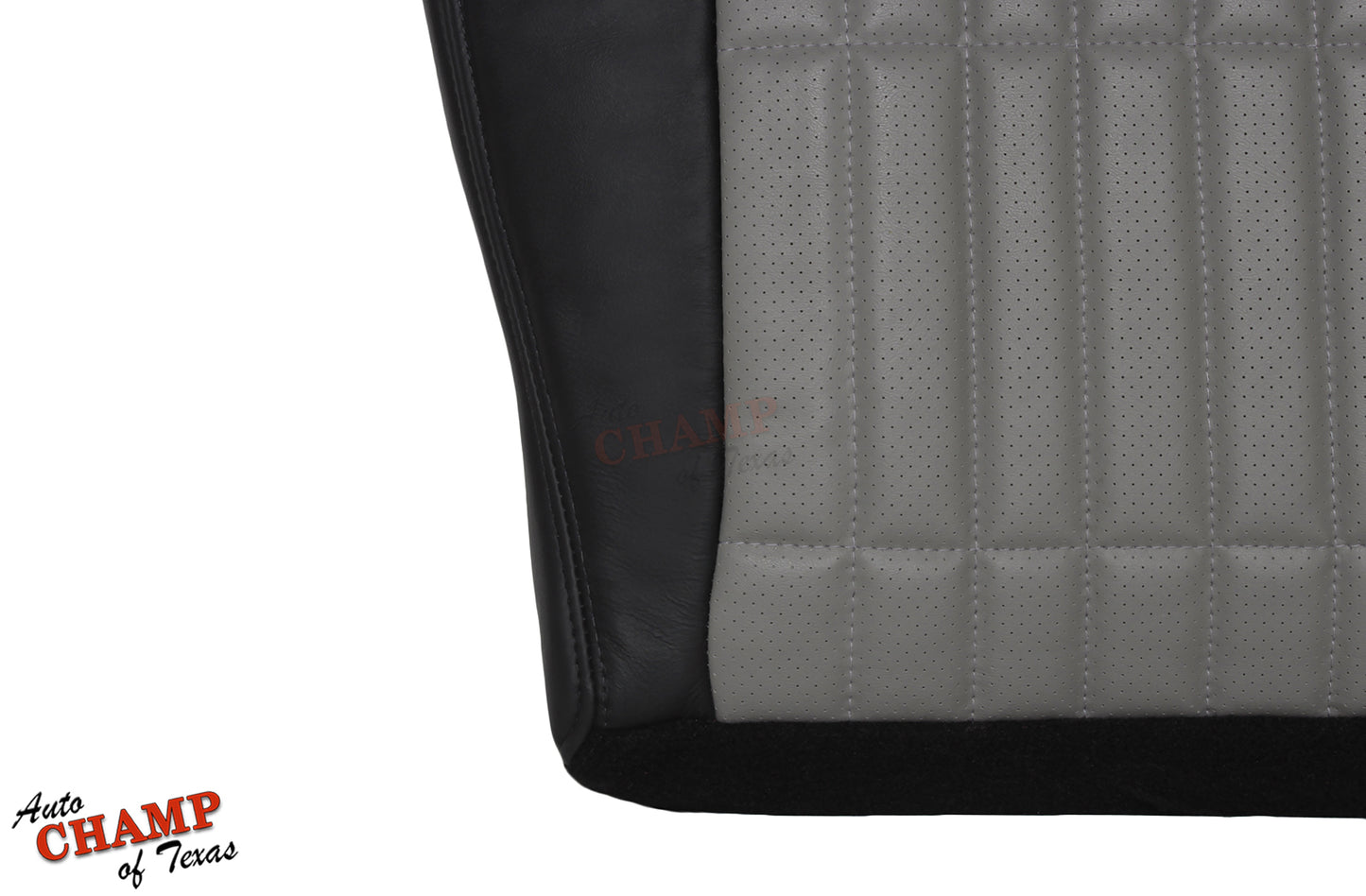 classic 2002 camaro ss driver side bottom leather seat cover two tone black gray