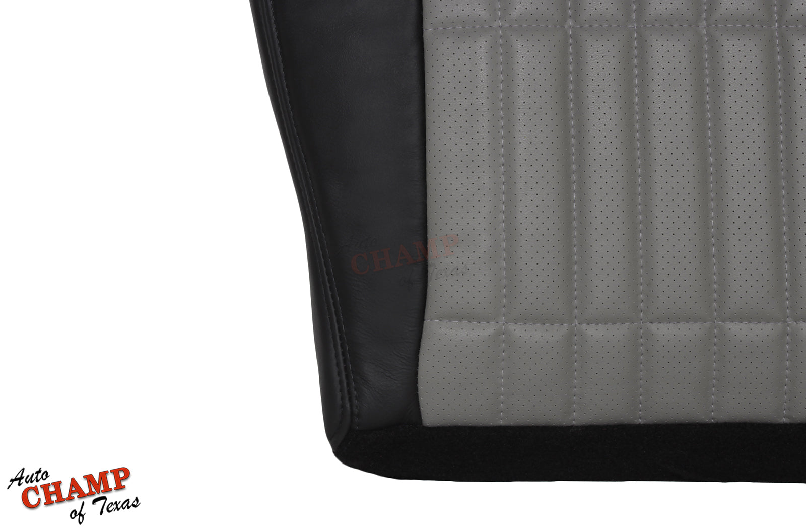 classic 2002 camaro ss driver side bottom leather seat cover two tone black gray