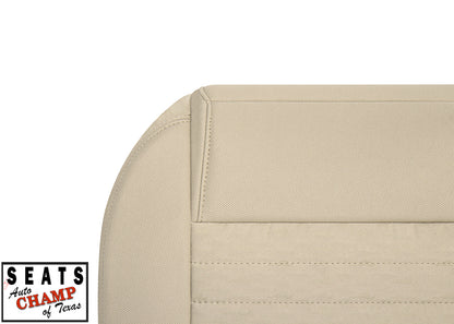 2005-2008 mustang driver side tan cloth seat cover top corner detail