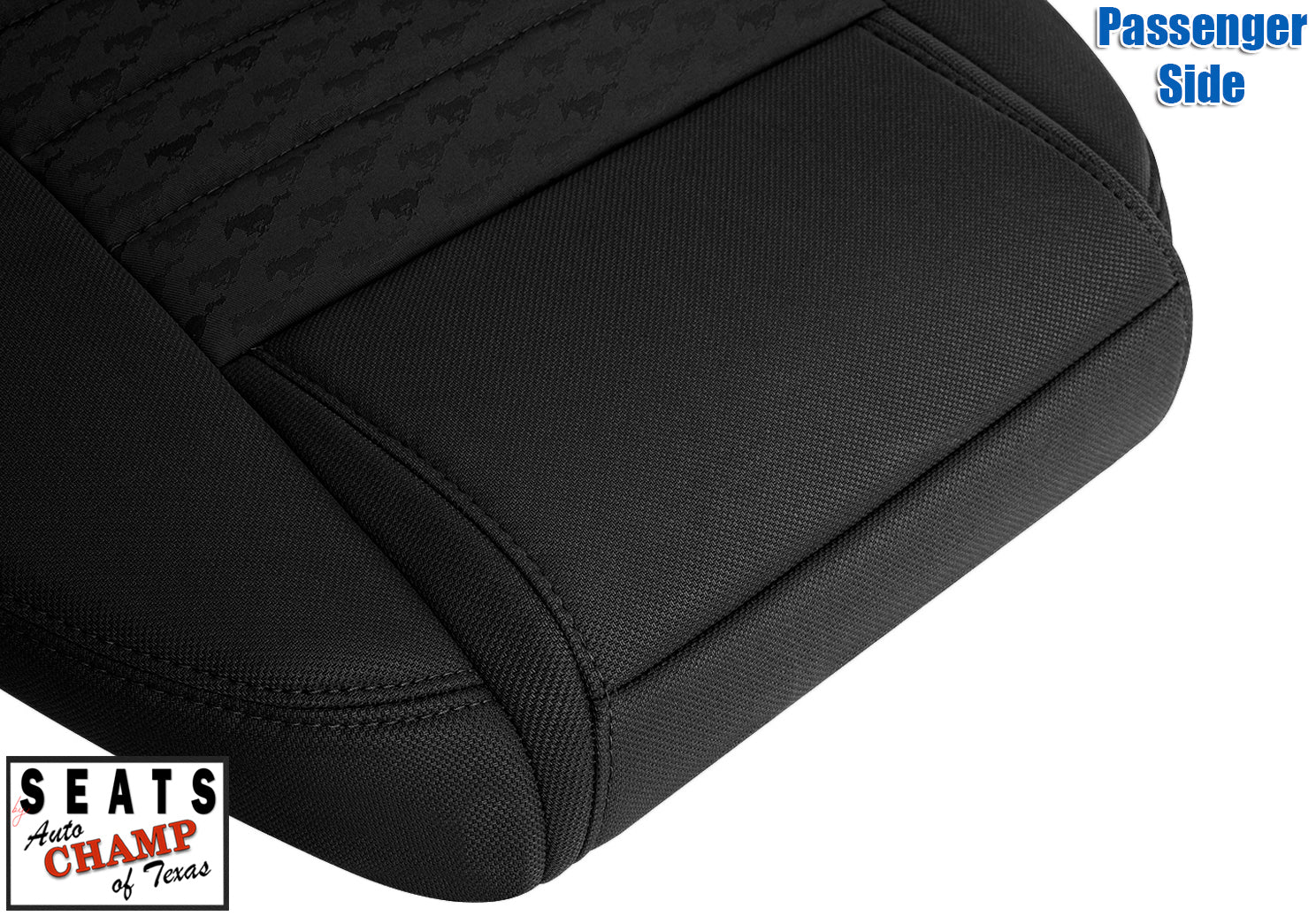 ford mustang gt v8 passenger bottom seat cover black cloth replacement durable