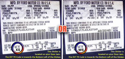 2008 2010 ford f-250 seat cover black cloth driver bottom trm code xs ws label