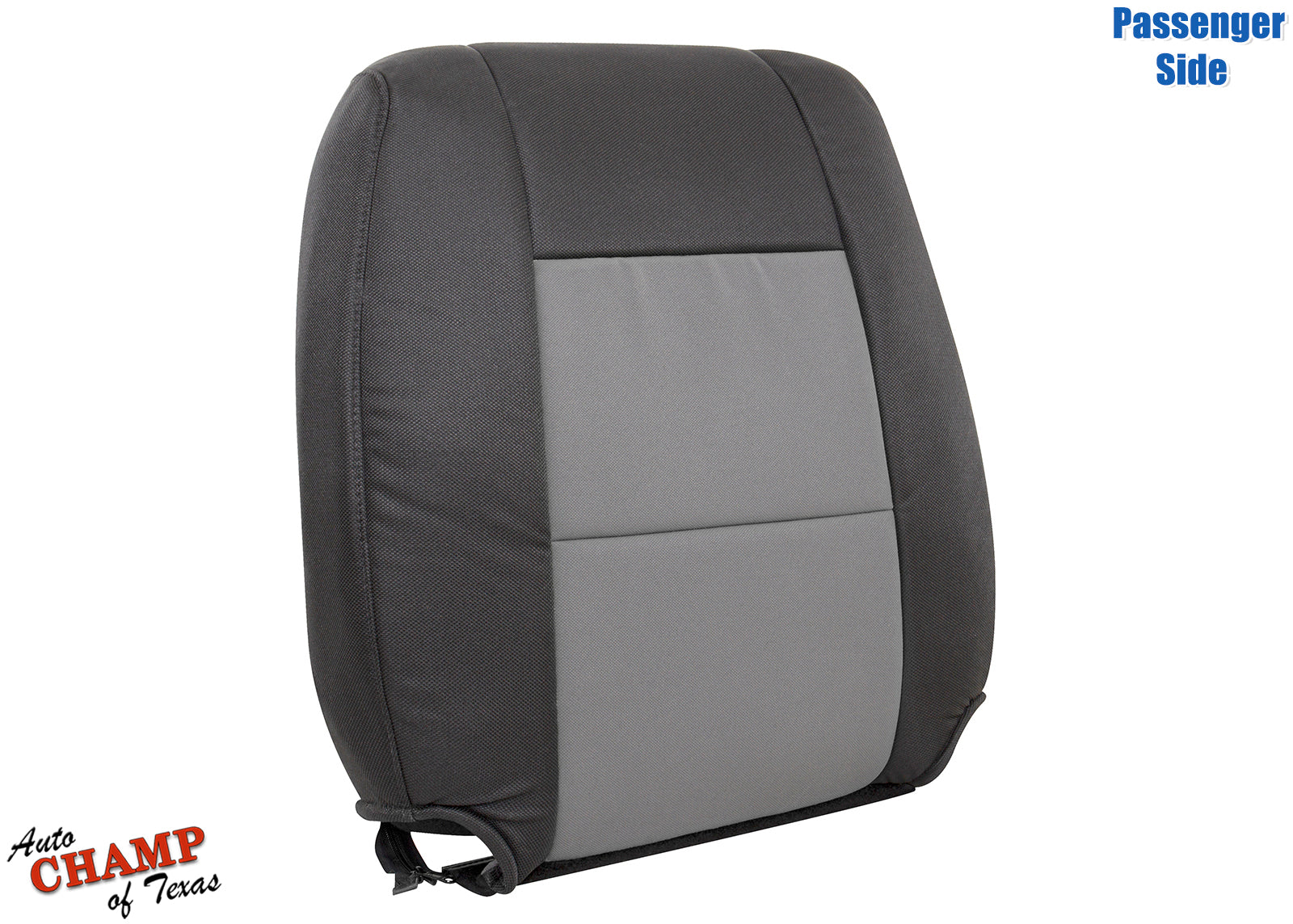 2010-2011 Ford Ranger passenger seat cover black and gray side angle