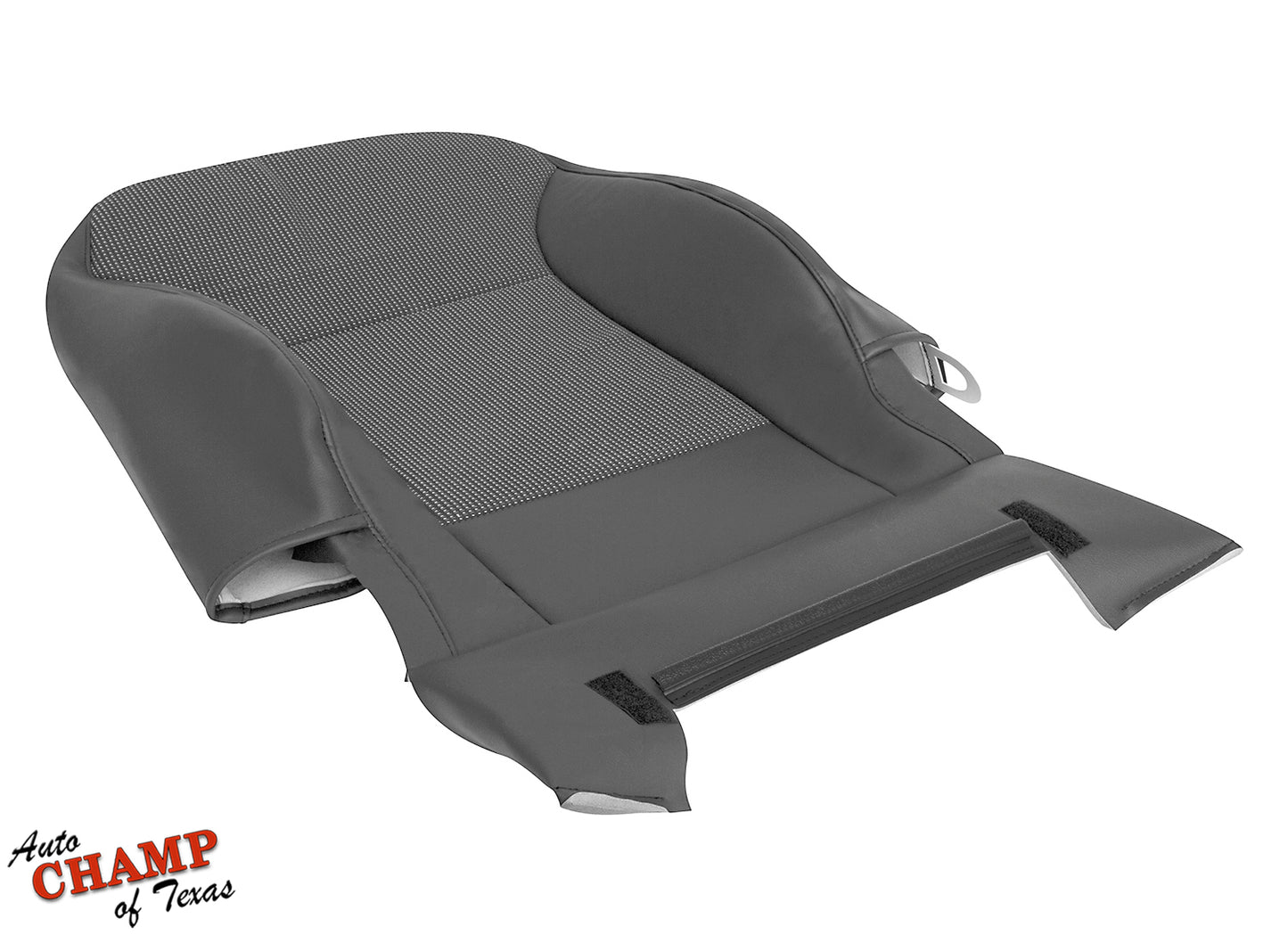 2003–2015 Chevy Malibu Driver Side Lean Back Cloth and Leather Seat Cover Dark Gray