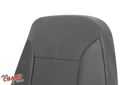 2003–2015 Chevy Malibu Driver Side Lean Back Cloth and Leather Seat Cover Dark Gray