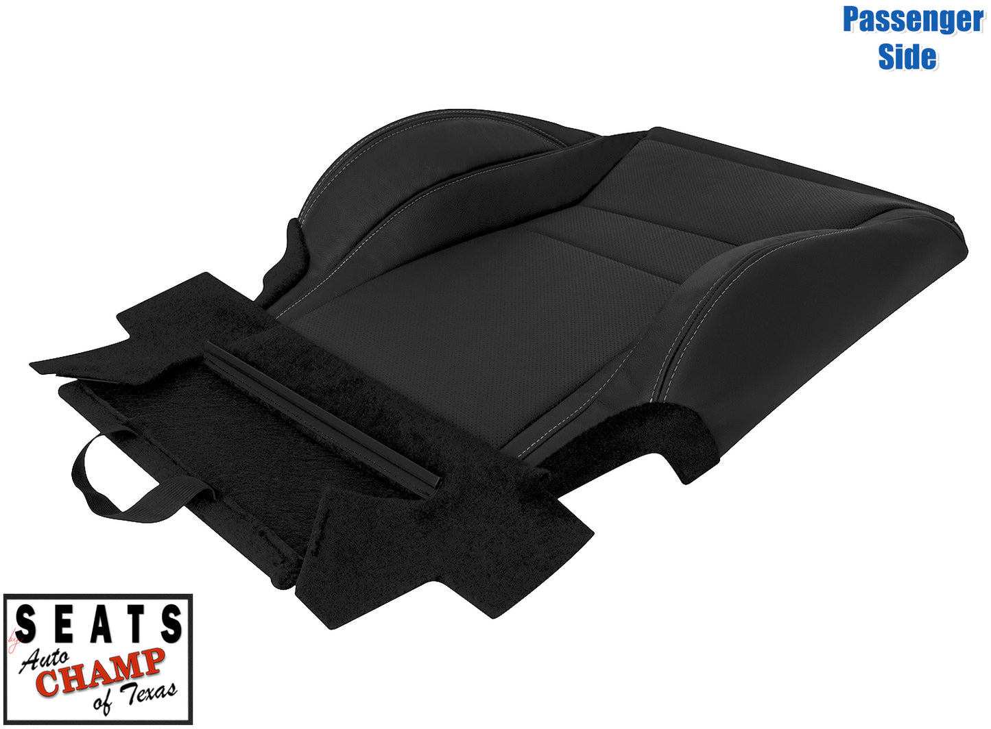2013–2017 Honda Accord 4-Door Passenger Lean Back Leather Seat Cover Black
