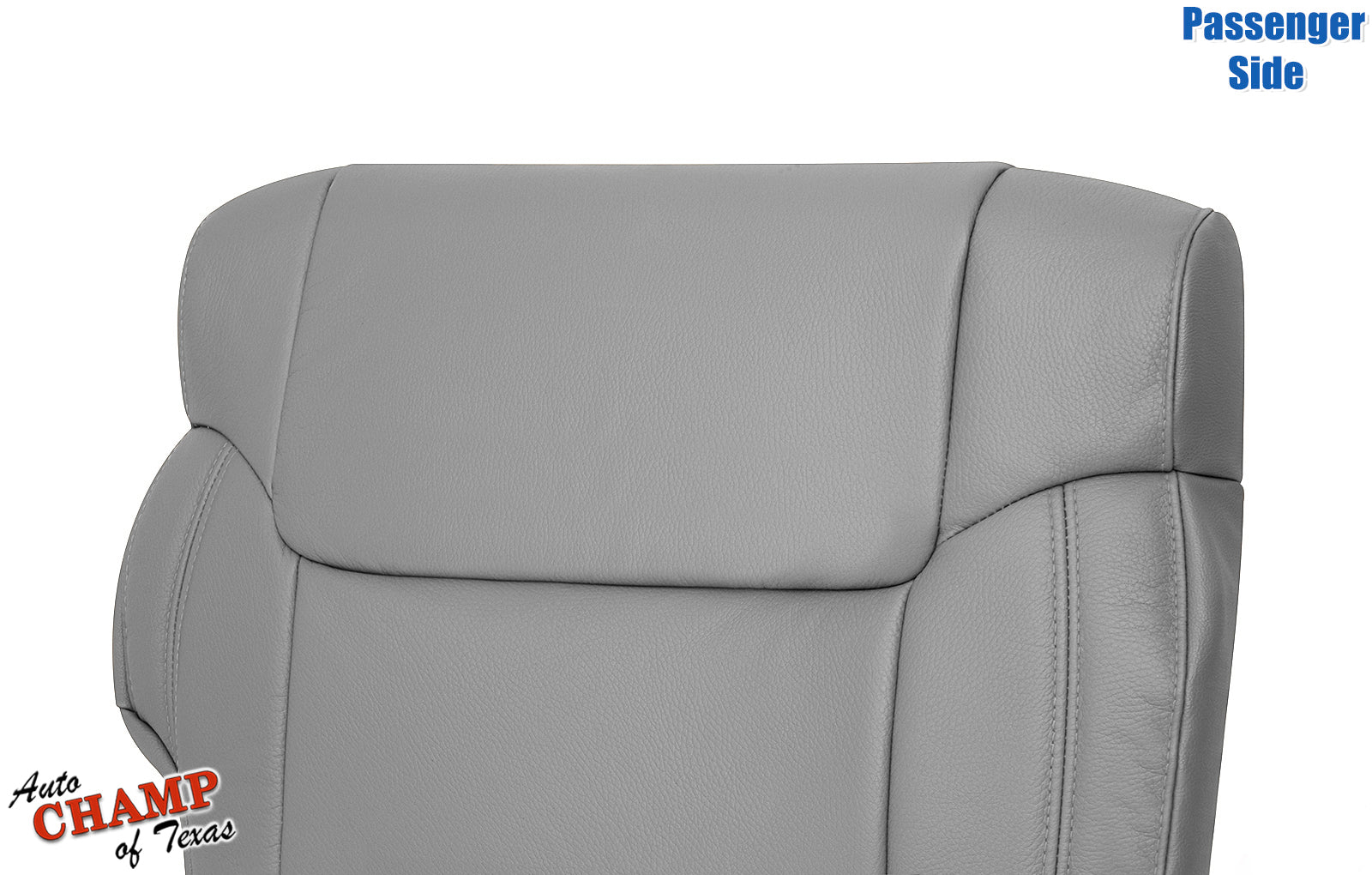 2014 2021 toyota tundra passenger bottom seat cover gray leather close up view