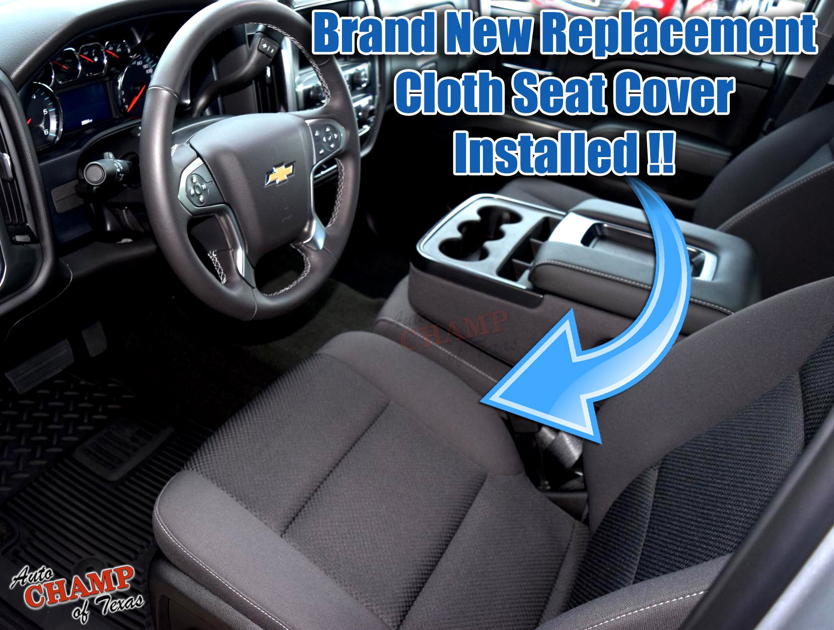 2015 2016 2017 2018 2019 gmc sierra driver seat cover cloth installed black oem