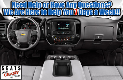 gray cloth seat cover 2014 gmc sierra lean back