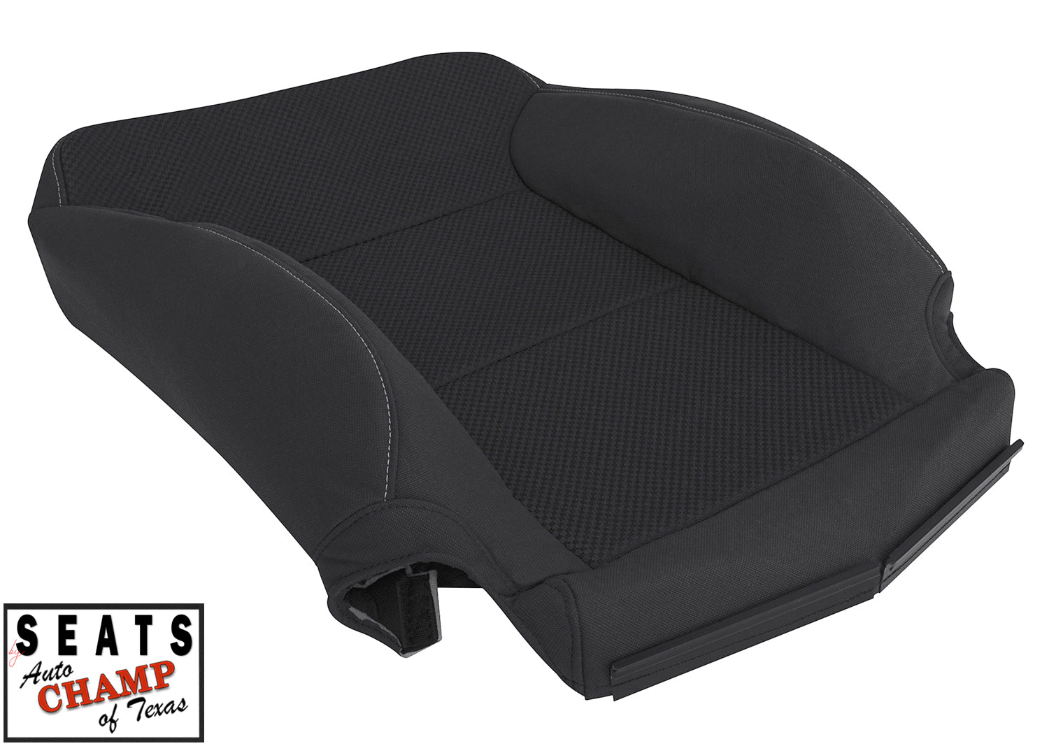 2015 2019 gmc sierra 1500 driver side bottom seat cover cloth black cushion angle view