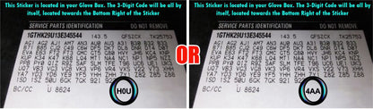 2015 2021 gmc canyon colorado glovebox sticker vin trim code location reference