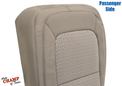 2015 2021 gmc canyon passenger seat cover dune tan close up side view cloth