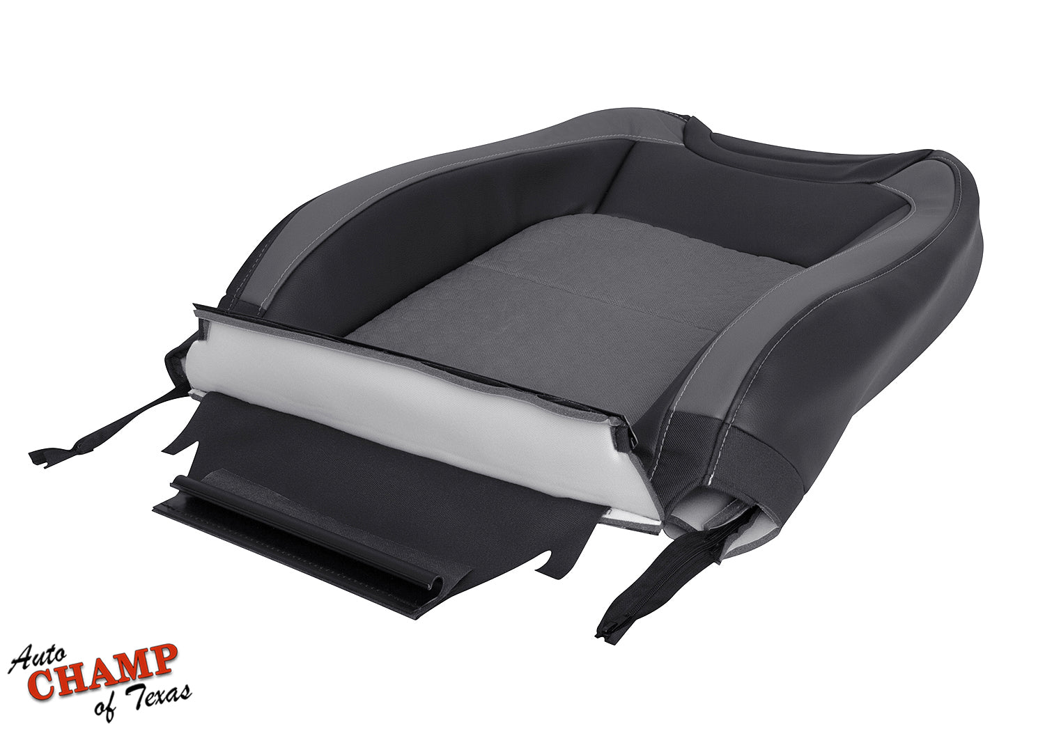replacement driver lean back seat cover chevy colorado lt ls zr2 black gray