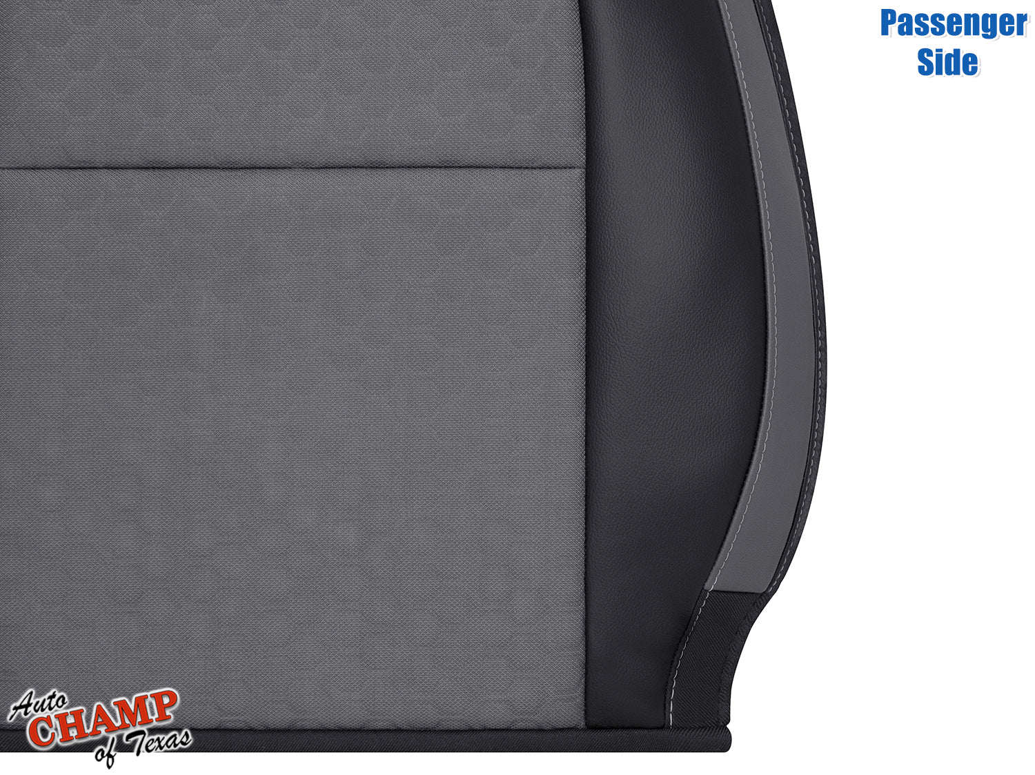 premium replacement passenger side lean back seat cover chevy colorado black gray cloth leather
