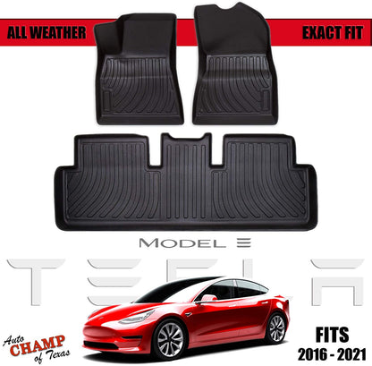 tesla model 3 floor mats full set 2016 2021