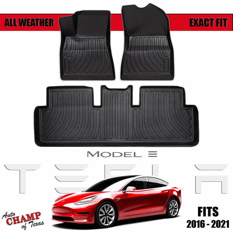 2016-2021 Tesla Model 3 – Front &#038; Rear All Season Mats – Waterproof-4