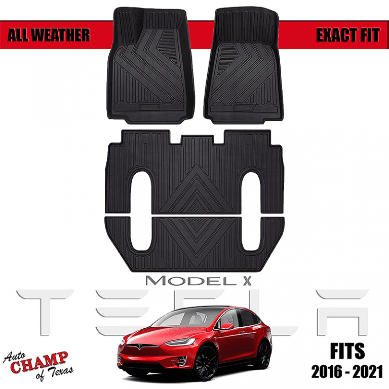 2016-2021 Tesla Model X 6 Seater – Front &#038; Rear All Season Mats – Waterproof-4