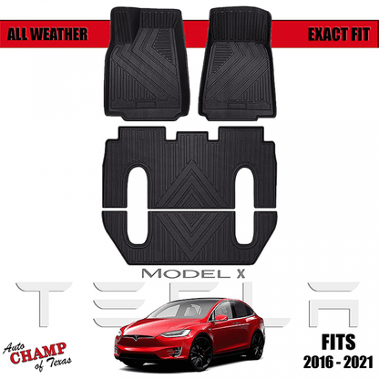 2016-2021 Tesla Model X 6 Seater – Front &#038; Rear All Season Mats – Waterproof-4