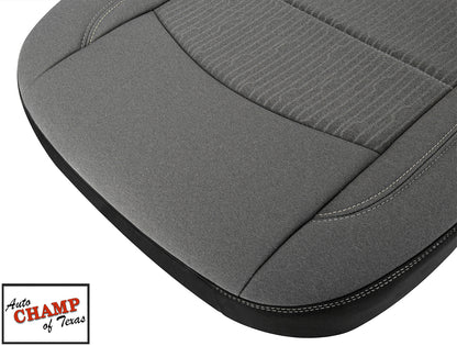 dodge ram seat bottom close up diesel gray cloth stitching auto champ of texas