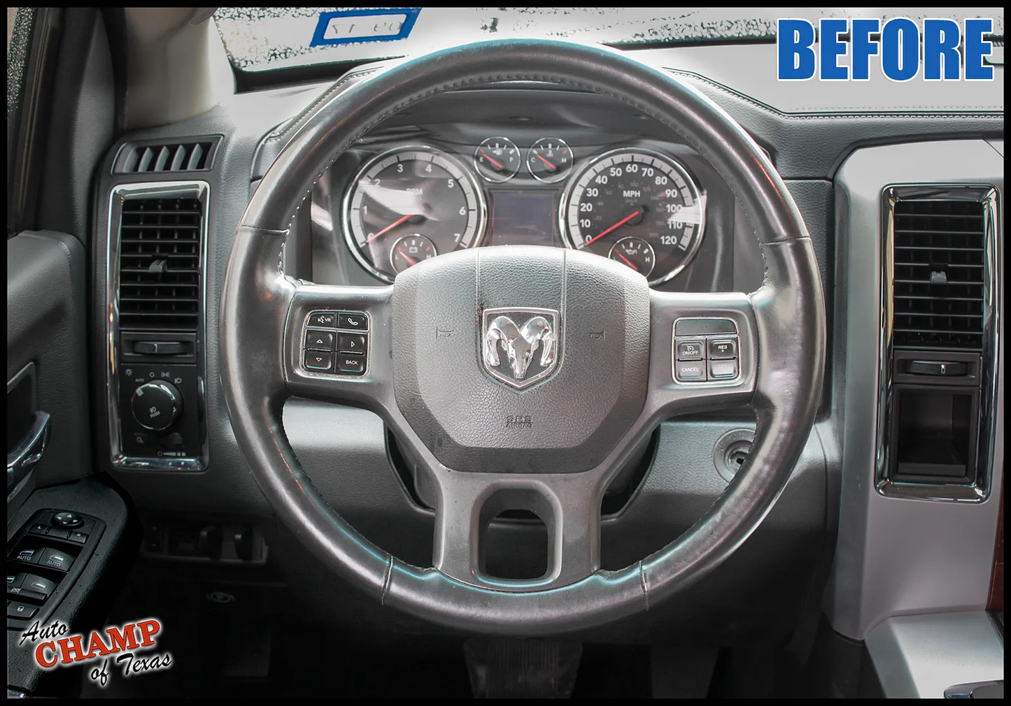 2013-2017 Dodge Ram 1500 2500 Leather Wrap Steering Wheel Cover Black