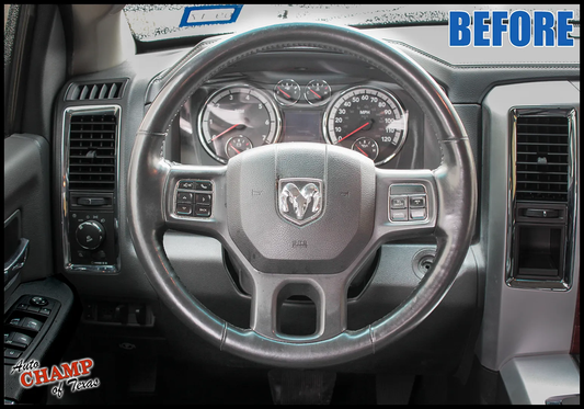 2013-2017 Dodge Ram 1500 2500 Leather Wrap Steering Wheel Cover Black