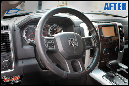 2013-2017 Dodge Ram 1500 2500 Leather Wrap Steering Wheel Cover Black