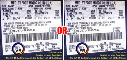 ford bronco xlt driver side bottom cloth seat cover blue vin sticker location
